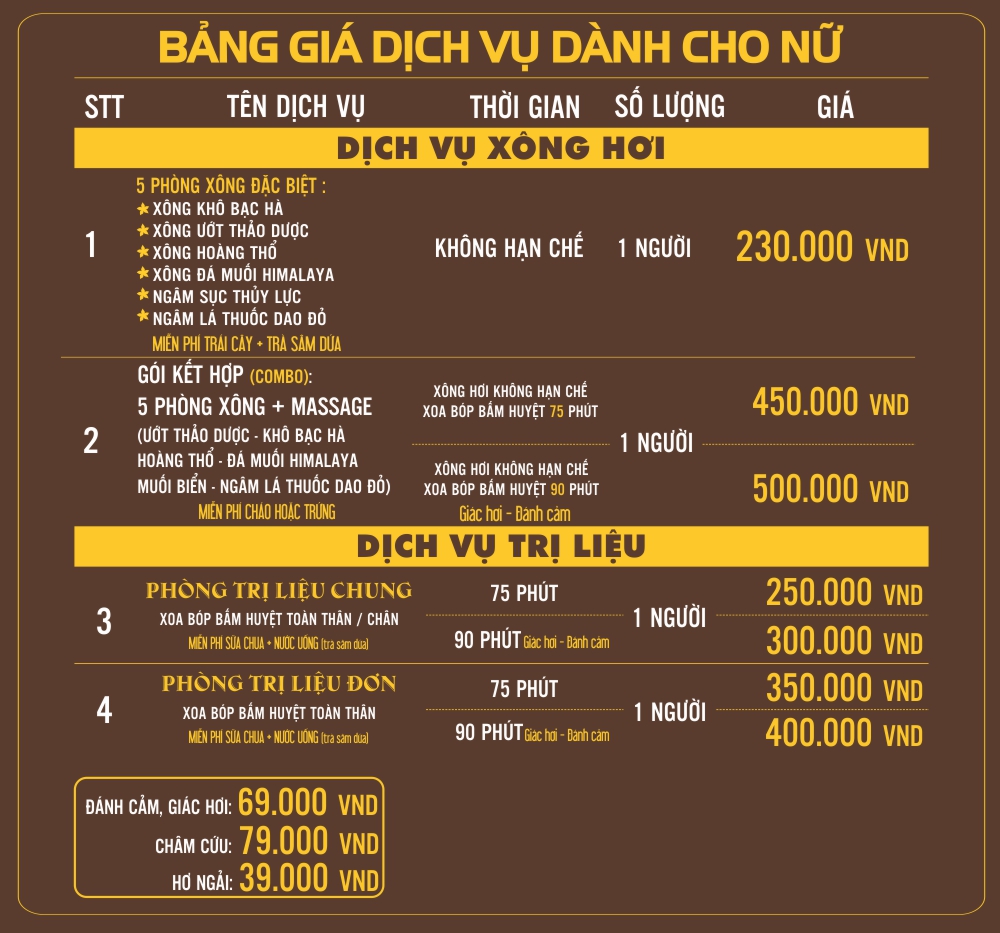 25.11 Dich vu danh cho Nu